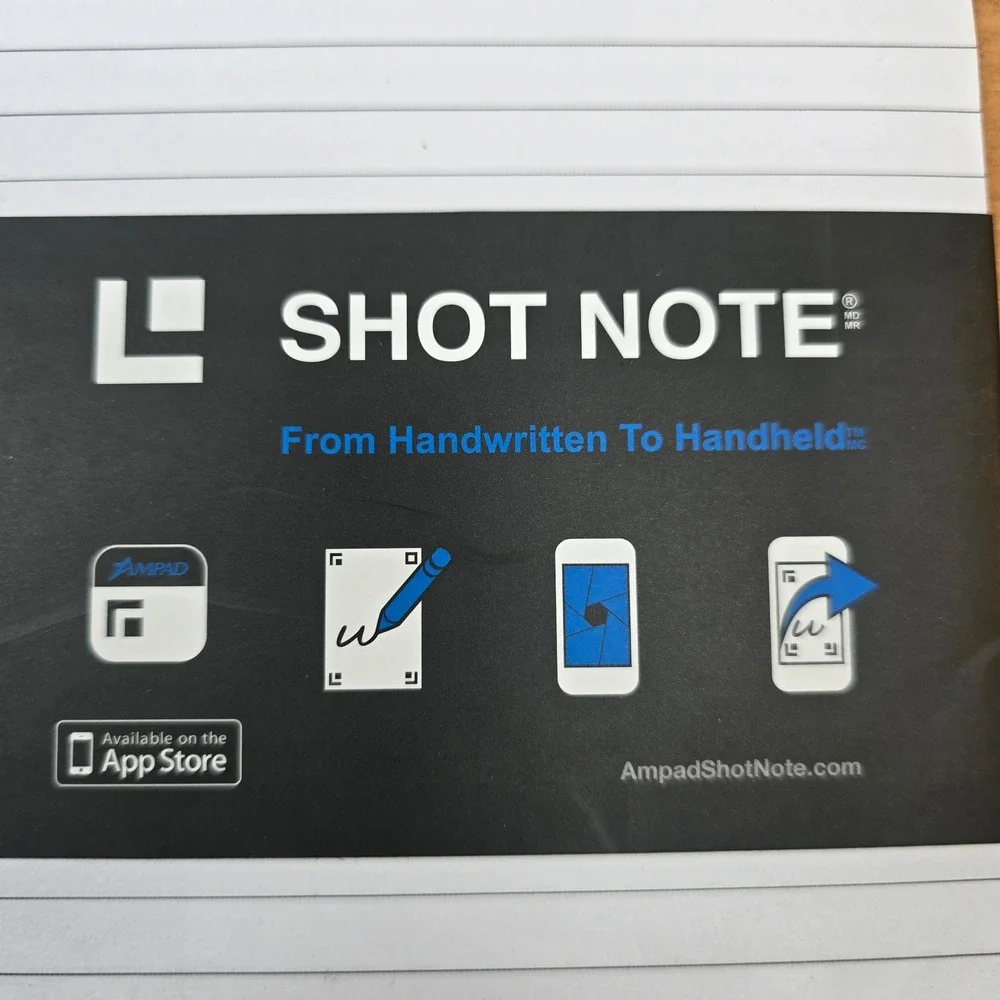 3 Ampad Shot Note Letter Size Legal Pad (40 Sheets) iPhone Android 20-115